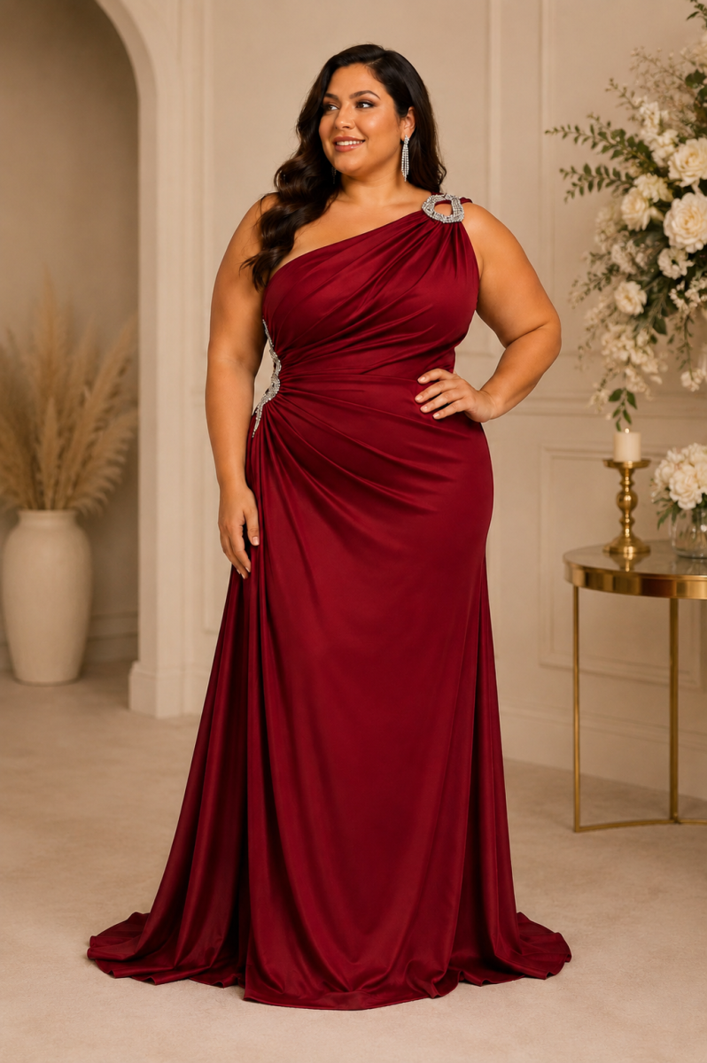 Vestido Asimétrico Sirena Seda Curvy