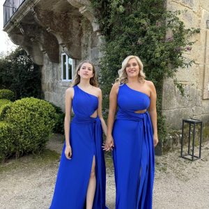 Vestido Asimétrico Abertura Lazada