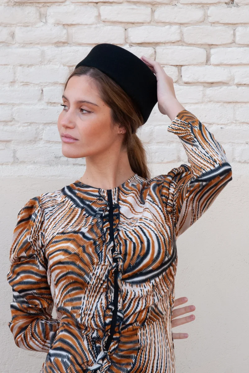 Tocado Casquete Jackie negro - Imagen 3