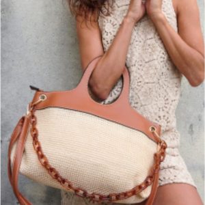 Bolso de mano mujer rafia