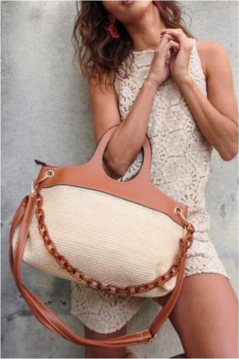 Bolso de mano mujer rafia