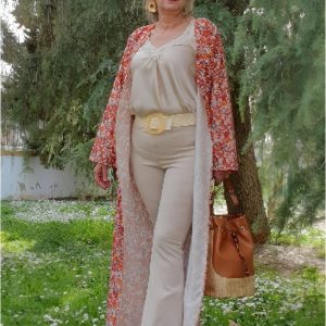 Kimono mujer estampado flores