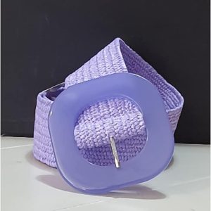Cinturón elástico mujer hebilla cuadrada resina
