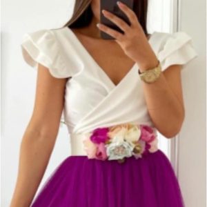 Blusa mujer manga volantes