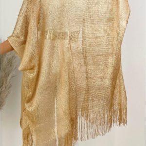 Kimono mujer brillo con flecos