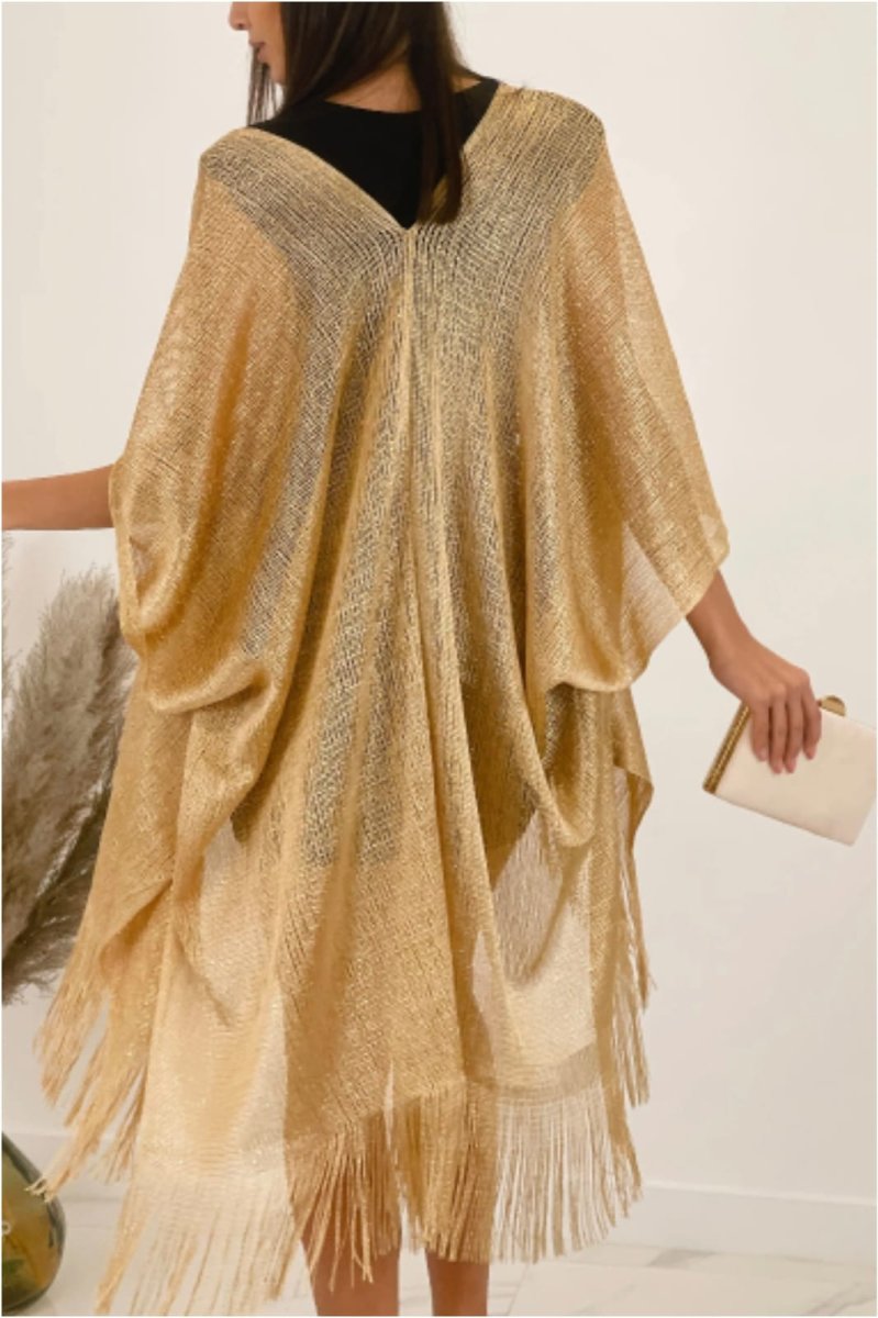 Kimono mujer brillo con flecos - Imagen 3