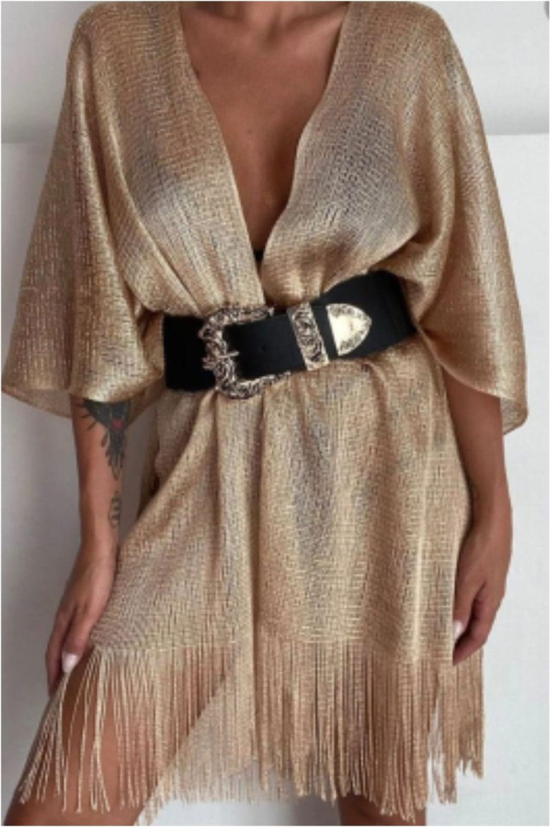 Kimono mujer brillo con flecos - Imagen 6