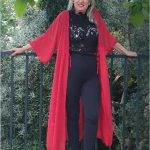 Kimono mujer semitransparente