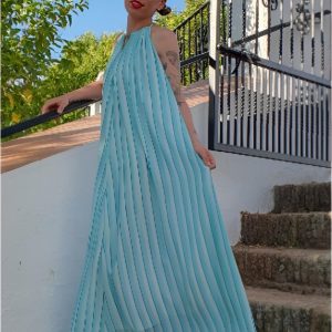Vestido largo mujer halter bohemio