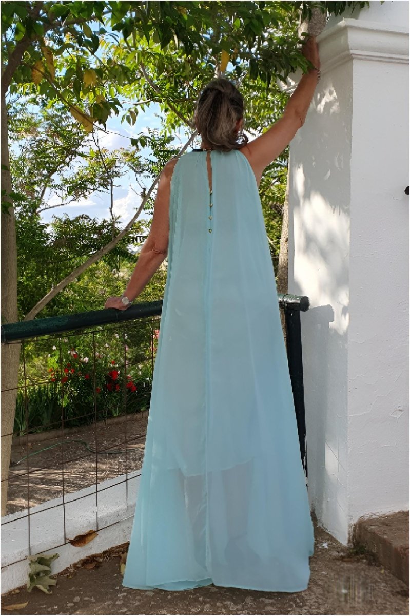 Vestido largo mujer vaporoso halter - Imagen 4