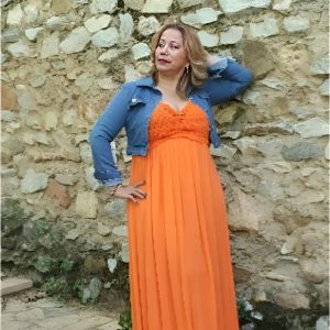 Vestido mujer largo cuerpo crochet