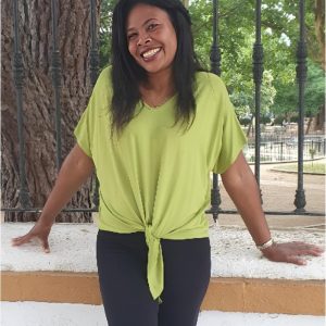 Blusa mujer viscosa con nudo