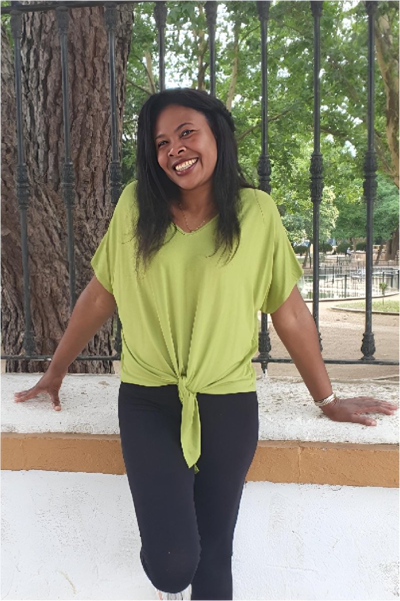 Blusa mujer viscosa con nudo
