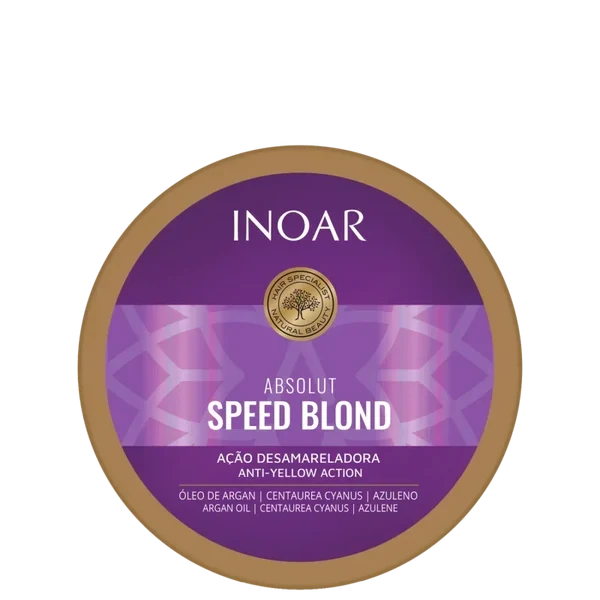 Inoar Absolut Speed Blond Máscara Matizadora – 250 g Mascarilla matizadora para cabellos rubios, decolorados, grises y con mechas - Imagen 4