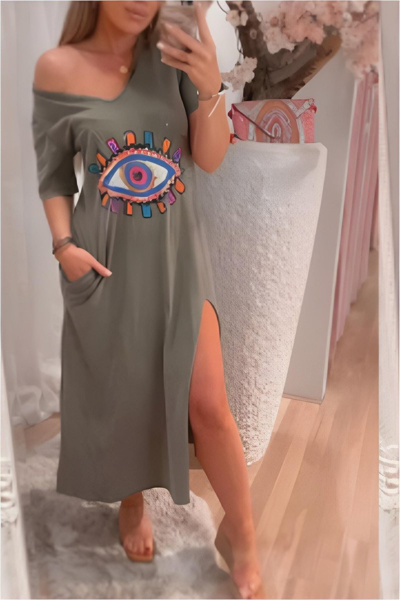 Vestido mujer largo ojo turco - Imagen 2