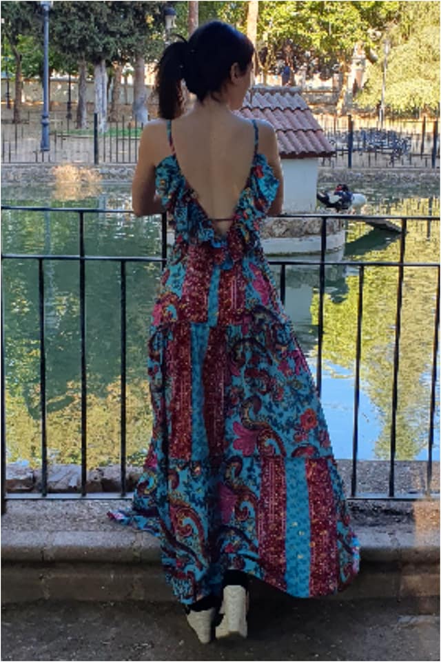 Vestido mujer estampado seda - Imagen 7