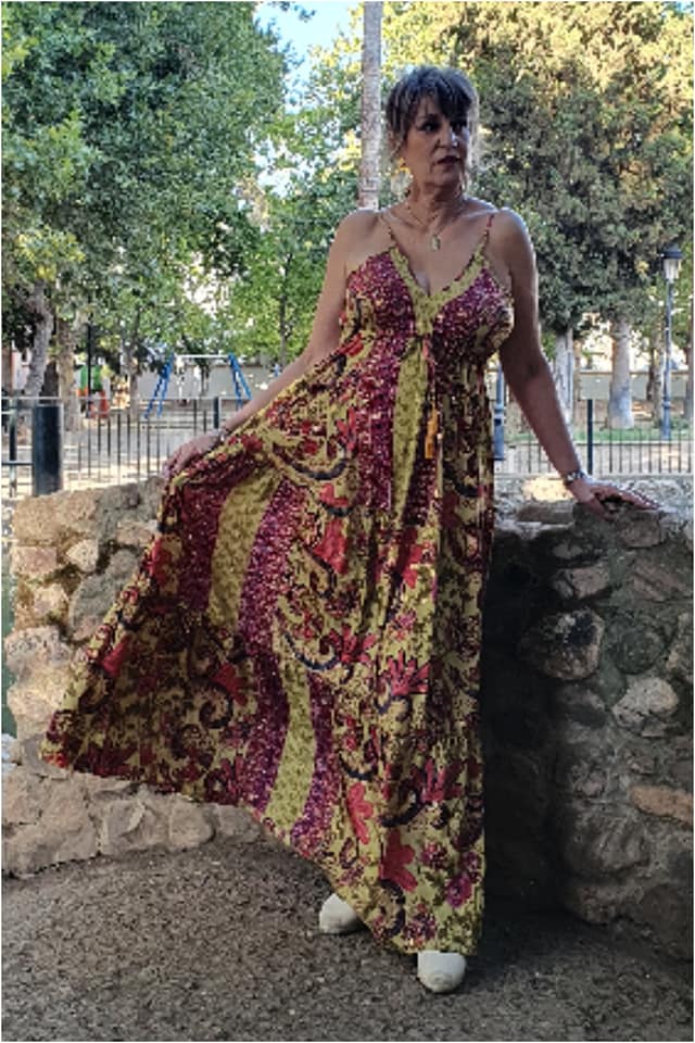 Vestido mujer estampado seda - Imagen 4
