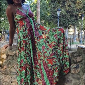 Vestido mujer estampado seda