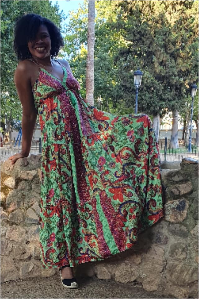 Vestido mujer estampado seda