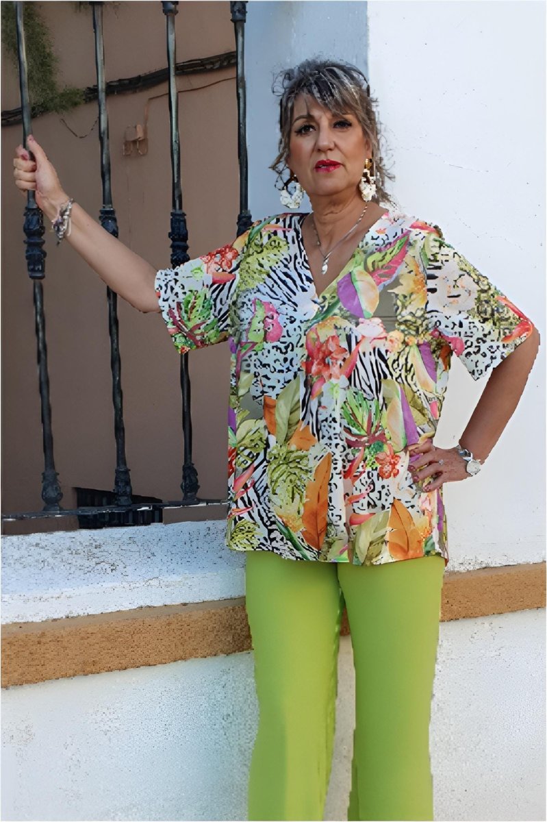 Blusa mujer talla grande punto frío - Imagen 4