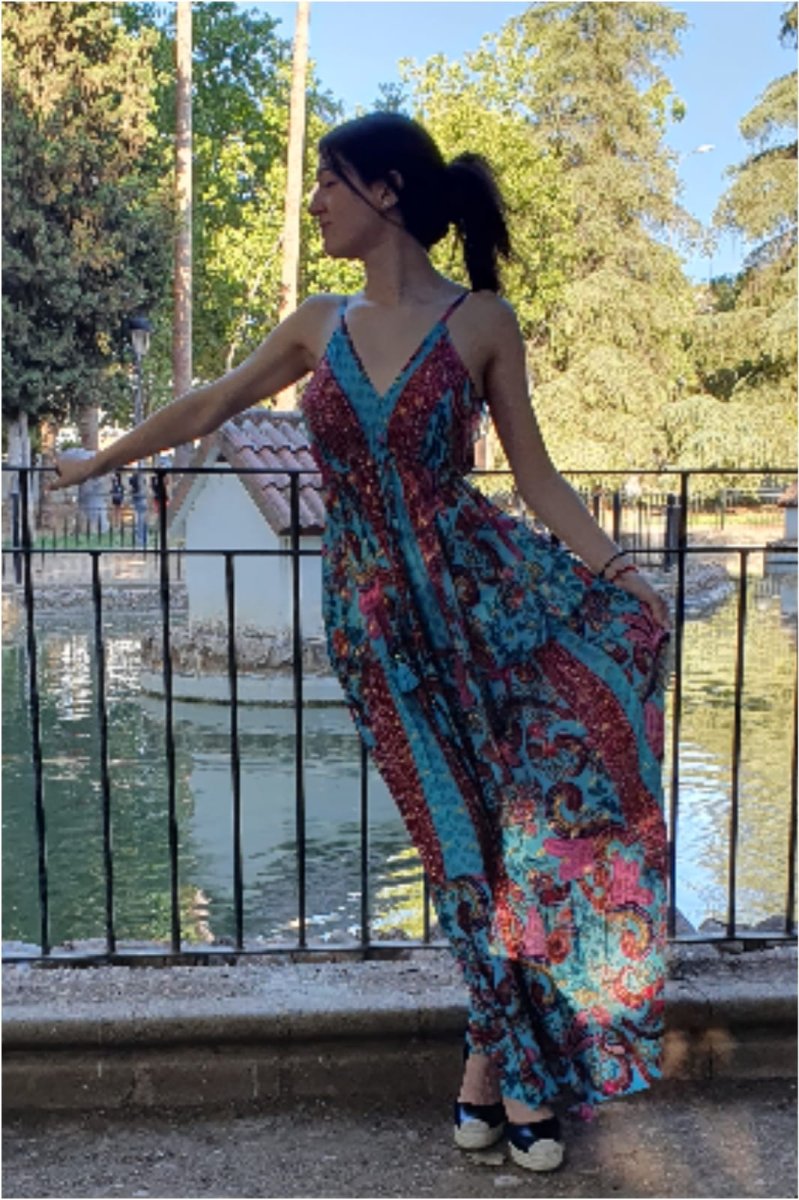 Vestido mujer estampado seda - Imagen 6