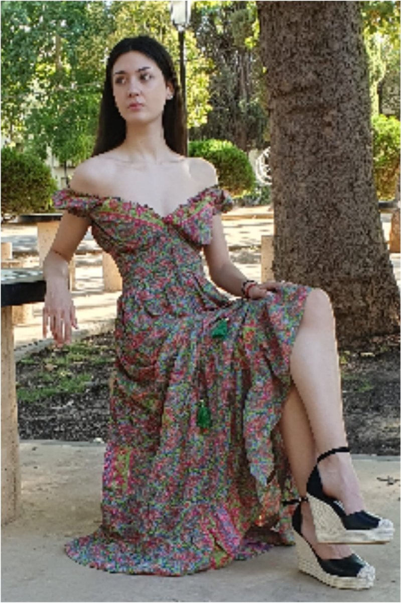 Vestido mujer largo seda - Imagen 5