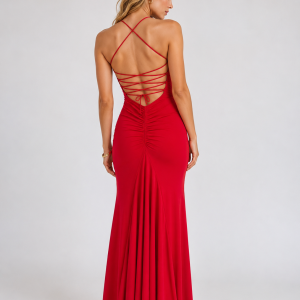 Vestido Sirena Basic Espalda Cruzada