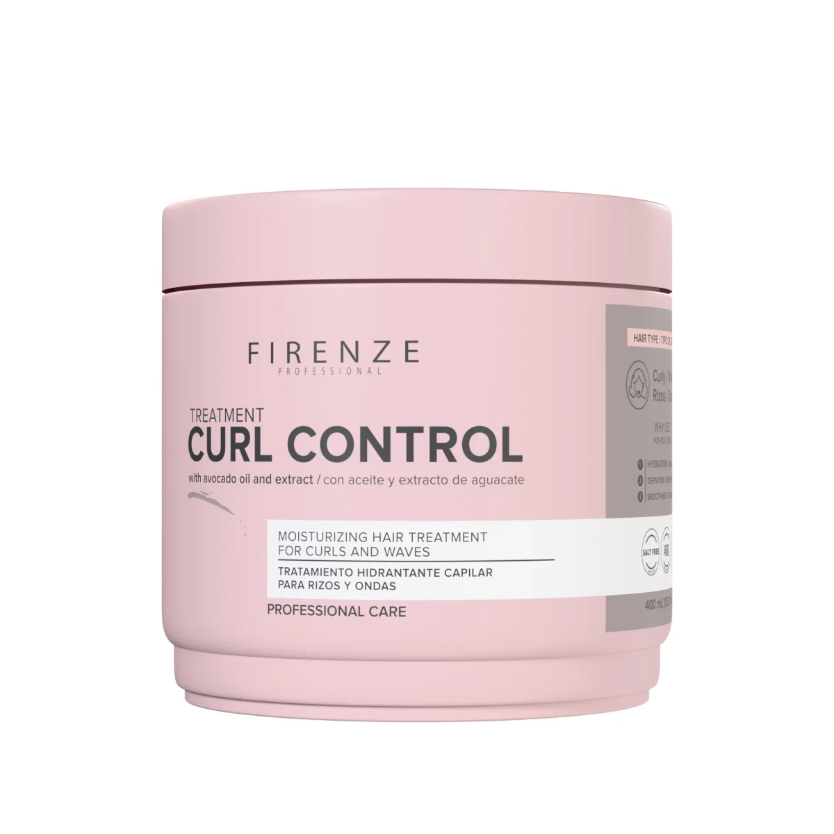 FIRENZE Curl Control Tratamiento – 400 ml Tratamiento intensivo para rizos | Hidratación, definición y control del frizz