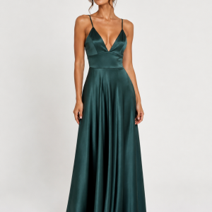 Vestido Seda Falda Amplia