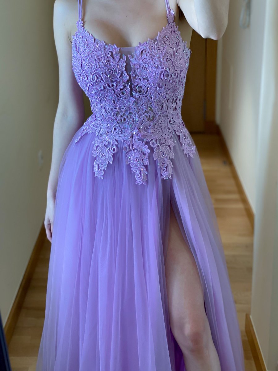 Vestido Tul Largo Abertura - Imagen 3