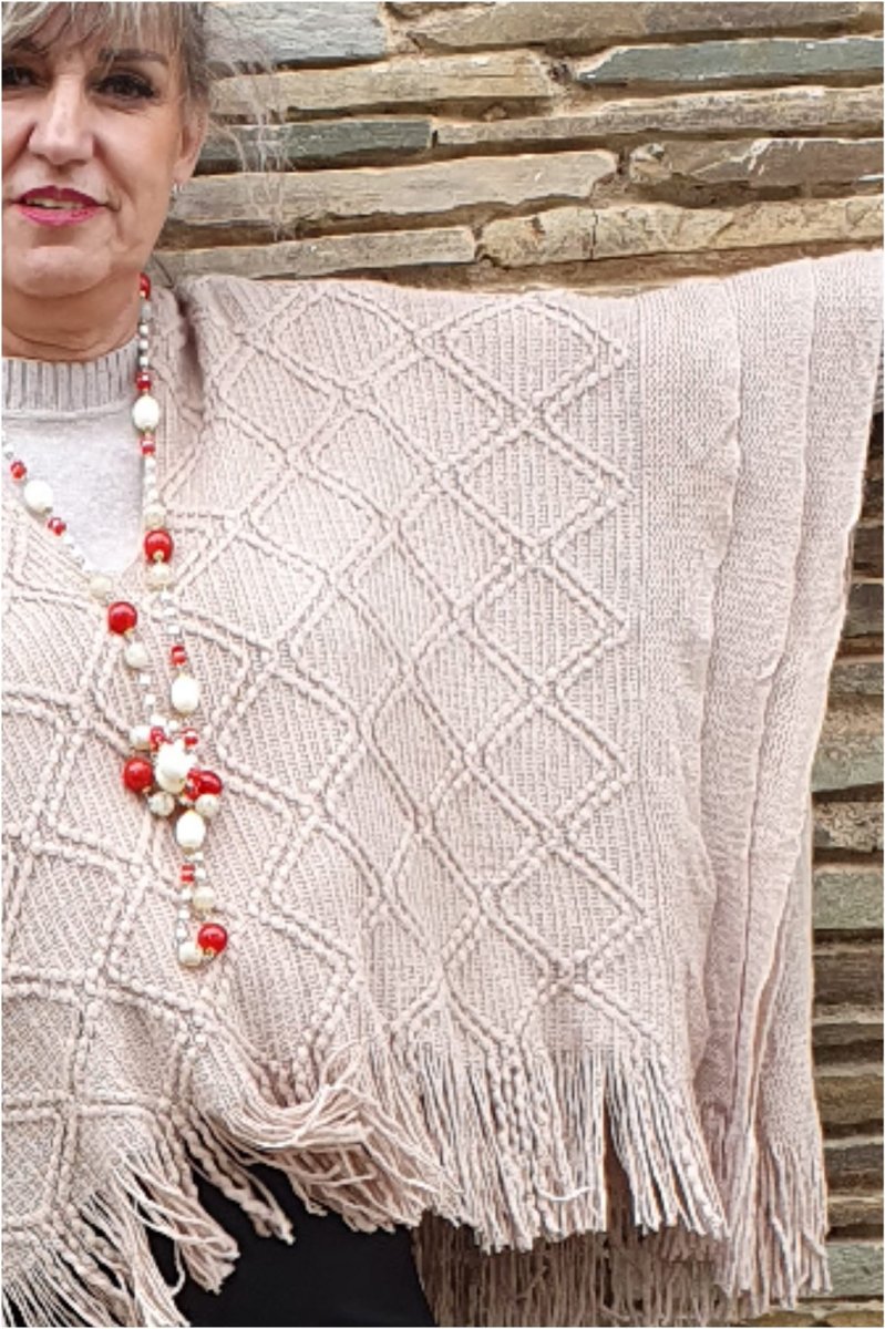 Jersey o poncho para mujer con flecos - Imagen 3