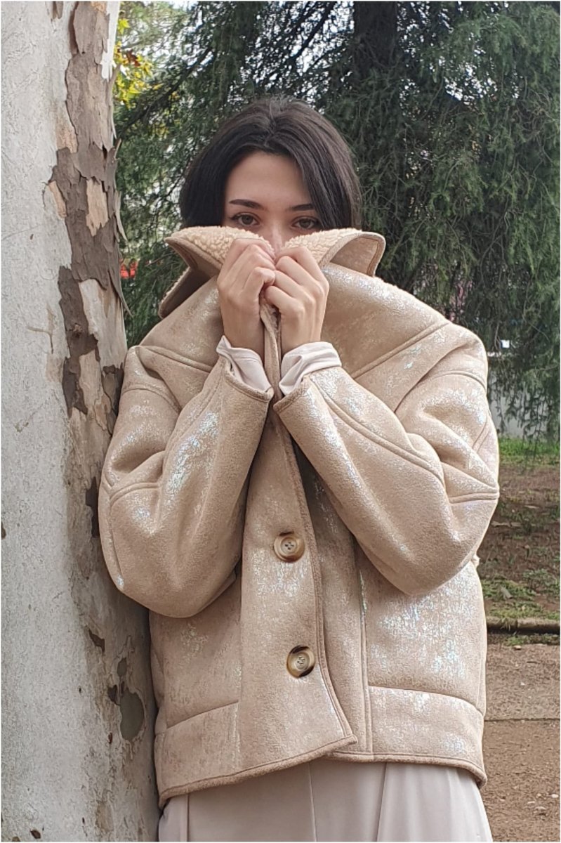 Chaqueta mujer brillo con borreguito - Imagen 2