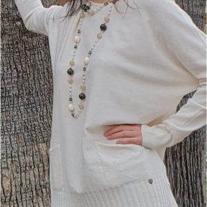 Jersey mujer con bolsillos de talla grande