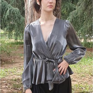 Blusa mujer cruzada con brillo