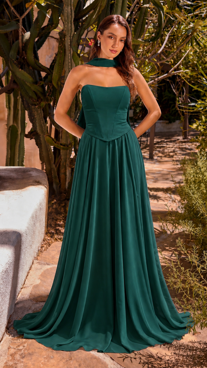Vestido Corsé Falda Chal