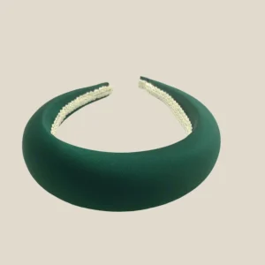 Diadema Roca de satén verde