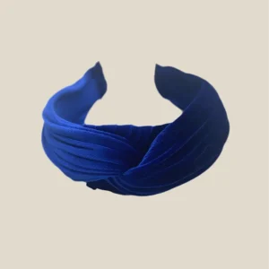 Diadema Baronesa azul zafiro de terciopelo