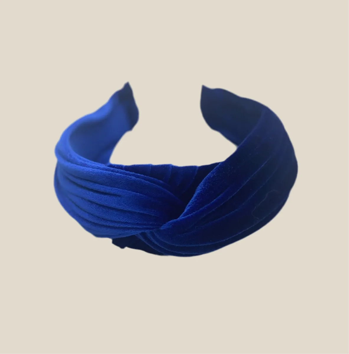 Diadema Baronesa azul zafiro de terciopelo - Imagen 2