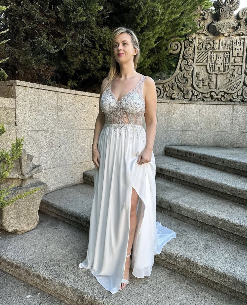 Vestido Novia Princesa transparencias - Imagen 2