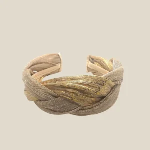 Diadema Infanta beige y dorada