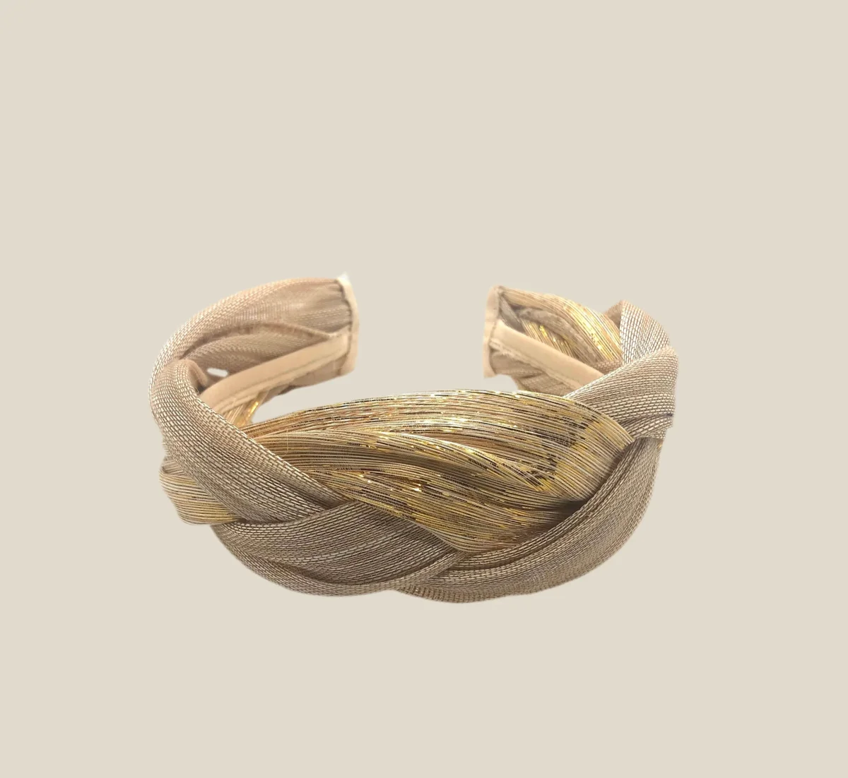 Diadema Infanta beige y dorada
