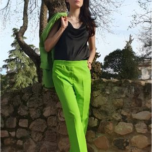 Pantalón sarga mujer tiro alto