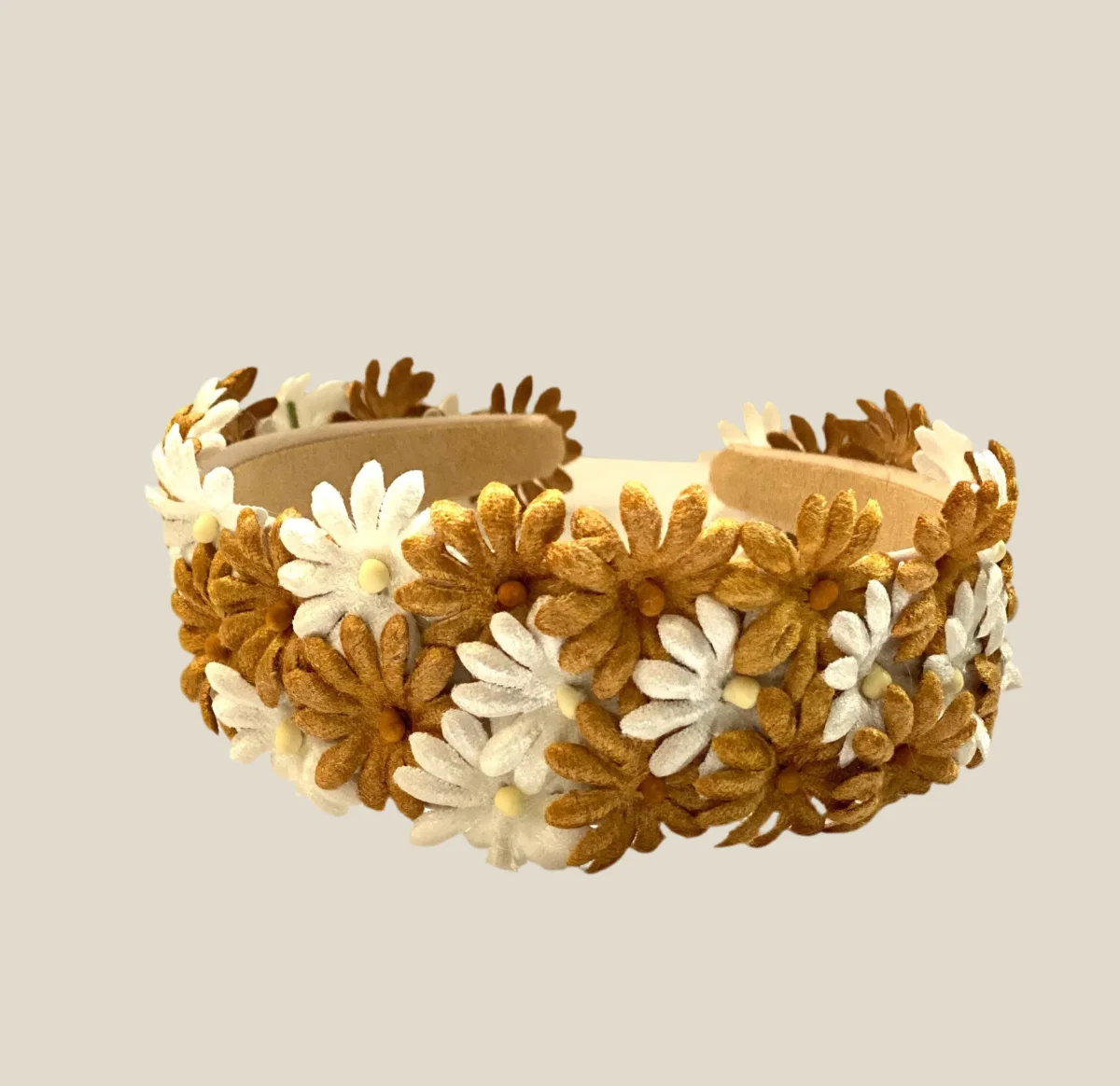 Diadema Chiribita blanca y mostaza - Imagen 2