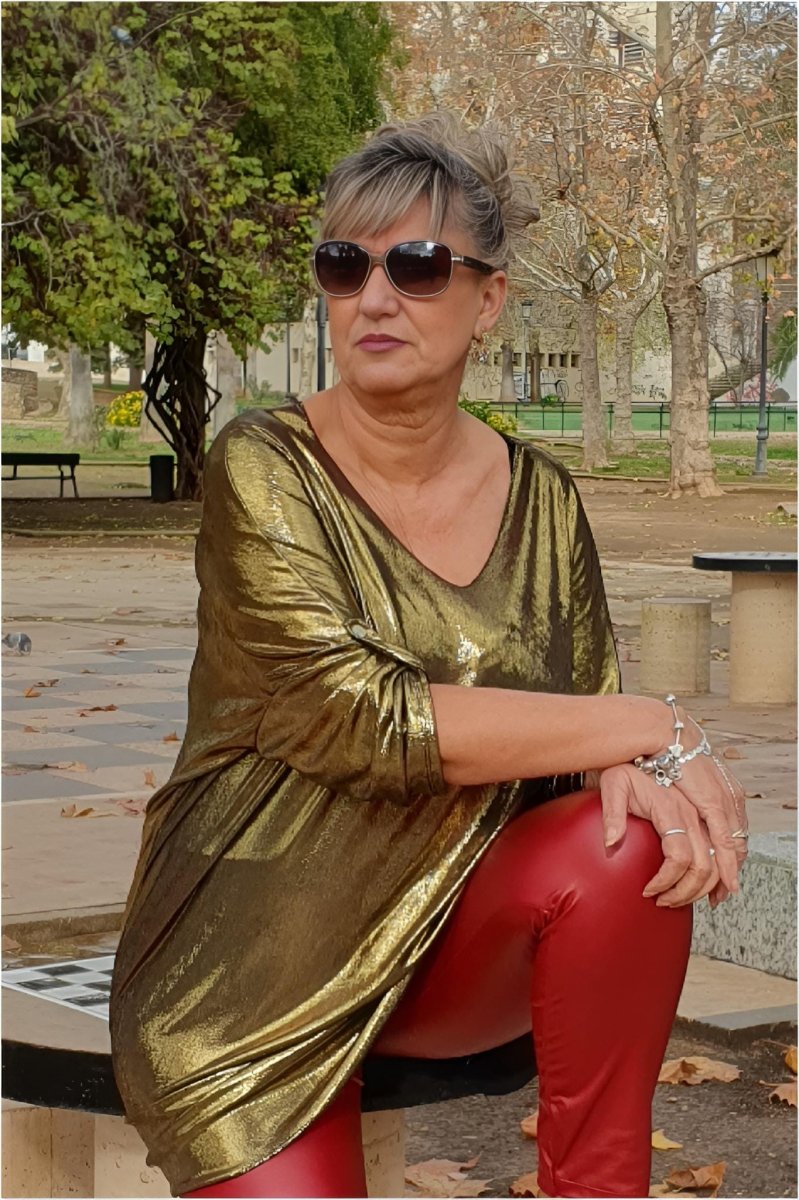Blusa mujer brillo talla especial - Imagen 3