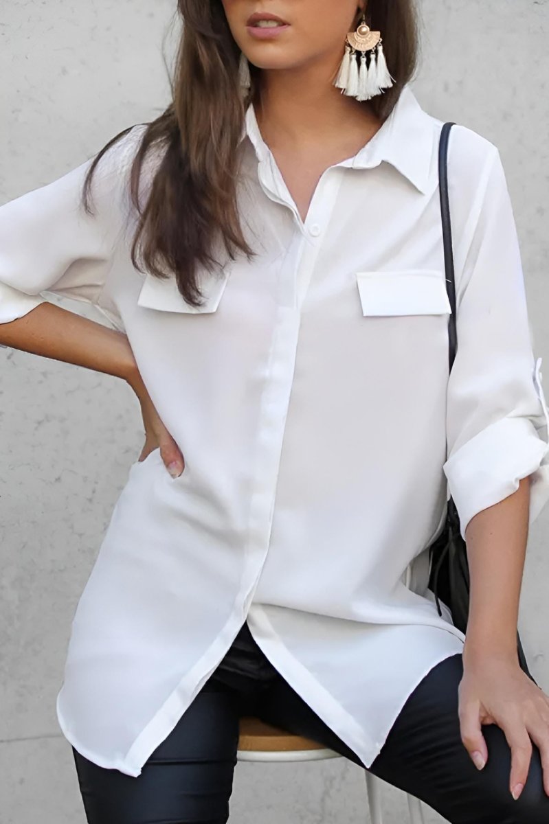 Camisa blanca mujer viscosa - Imagen 2