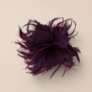 Flor plumas berenjena