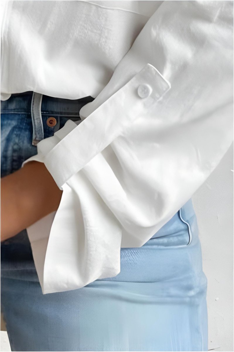 Camisa blanca mujer viscosa - Imagen 4