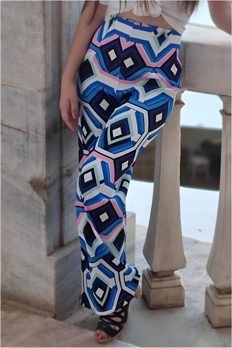 Pantalón mujer geométrico palazzo - Imagen 4