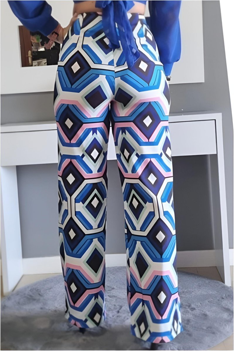Pantalón mujer geométrico palazzo - Imagen 3