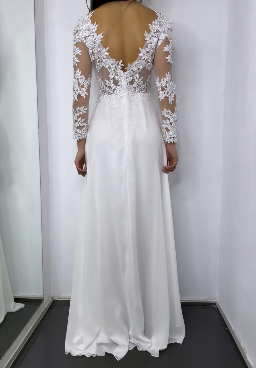 Vestido Dama Mangas Abertura Novia - Imagen 4